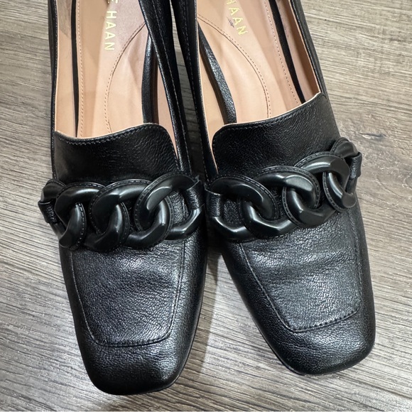 COLE HAAN
Chrystie Square Toe Chain Leather Loafer Pumps size 8.5 B - Picture 7 of 8